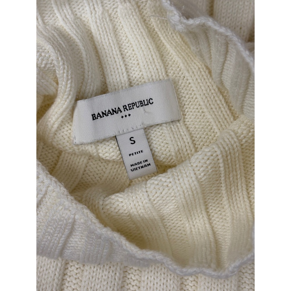 Banana Republic Ribbed Knit Fit & Flare Mock Neck Sweater Dress Quiet Luxury - Picture 5 of 7